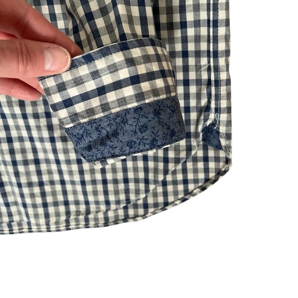 Joseph Abboud Men’s XL Blue Tan Button Down Shirt Non-iron cotton - Picture 5 of 5